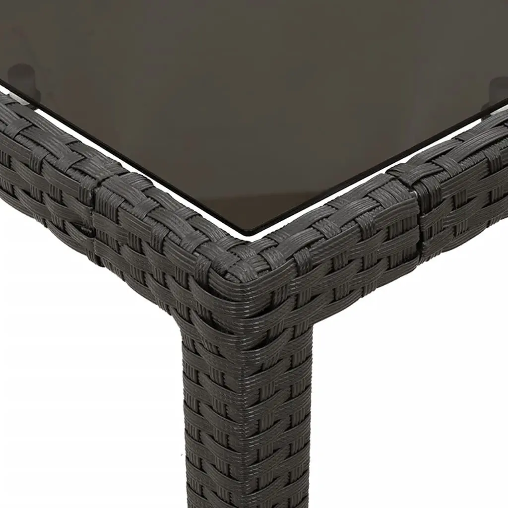 Outdoor Dining Set Black Poly Rattan 3 Piece with Cushions