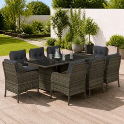 Friendly 9 Piece Grey Outdoor Dining Set for You