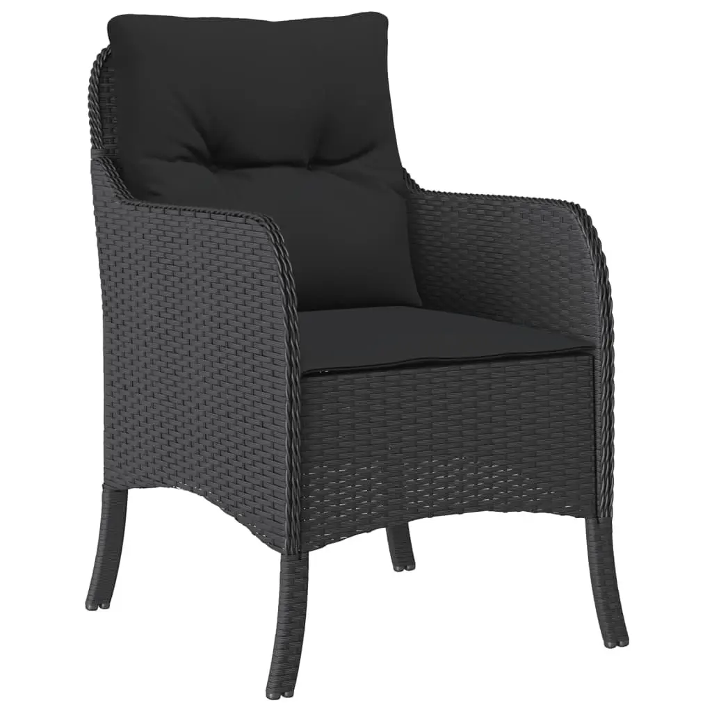 Garden Dining Set 5 Piece Outdoor Furniture Patio Table Chairs with Cushions Black