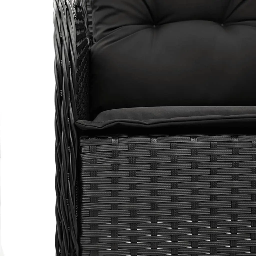 Outdoor Garden Dining Set Black Poly Rattan 5 Piece
