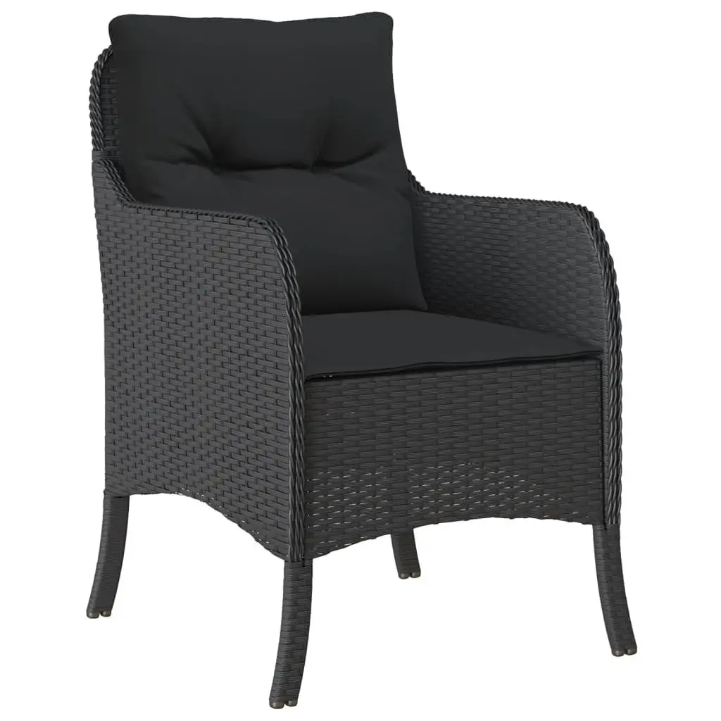 Garden Dining Set 5 Piece Outdoor Patio Furniture with Cushions Black
