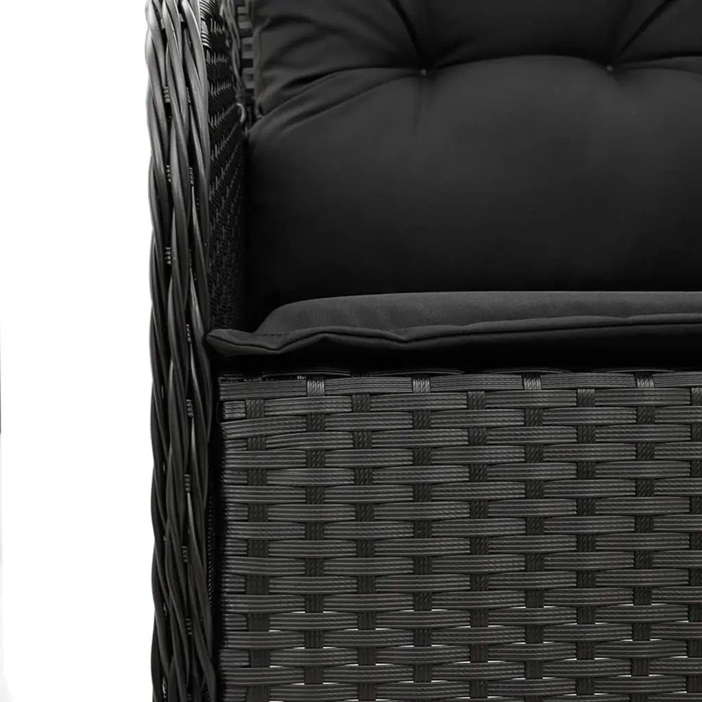 Garden Dining Set 5 Piece Outdoor Patio Furniture with Cushions Black