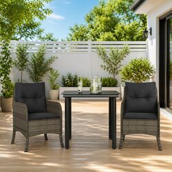 Your New Favorite Outdoor Dining Set – 3 Piece Grey Rattan