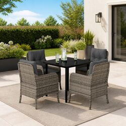 5 Piece Grey Outdoor Dining Set - Perfect for You