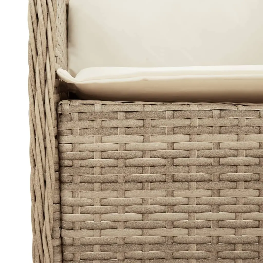 Outdoor Dining Set Beige Poly Rattan 3 Piece with Cushions