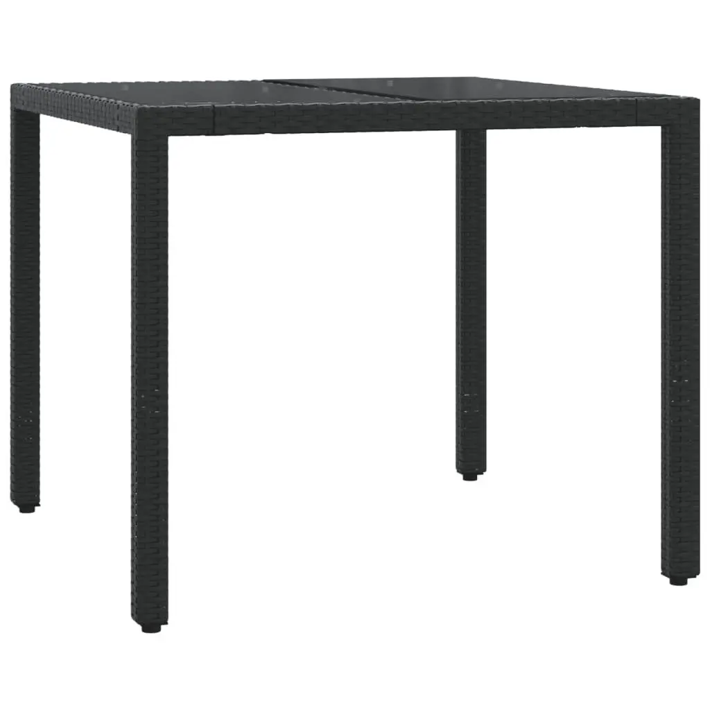 Outdoor Bistro Set Poly Rattan Garden Furniture Black 3 Piece
