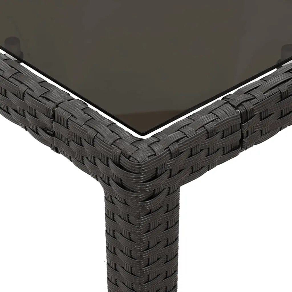 Outdoor Bistro Set Poly Rattan Garden Furniture Black 3 Piece