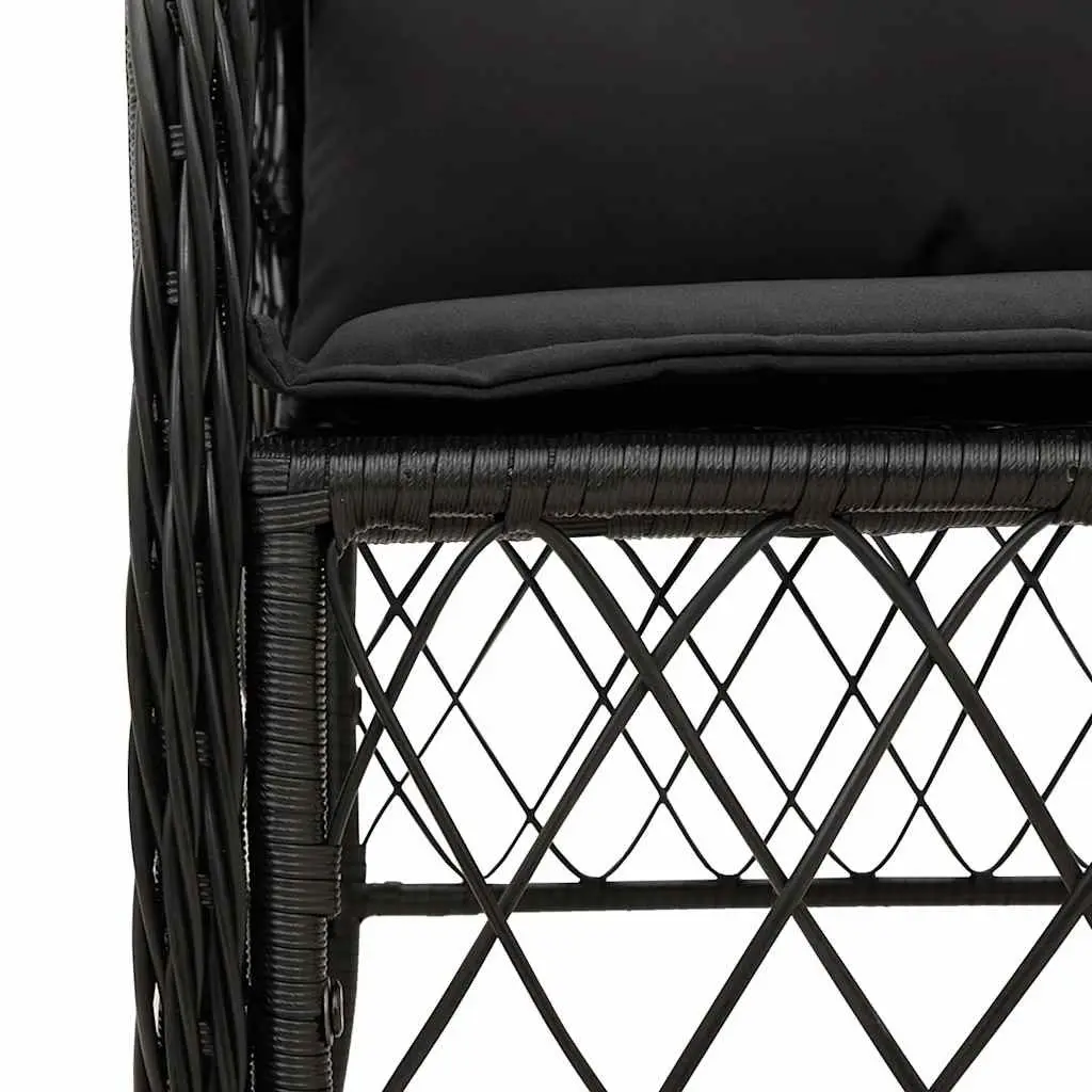 Outdoor Dining Set 5 Piece Garden Furniture Black PE Rattan Table Chairs