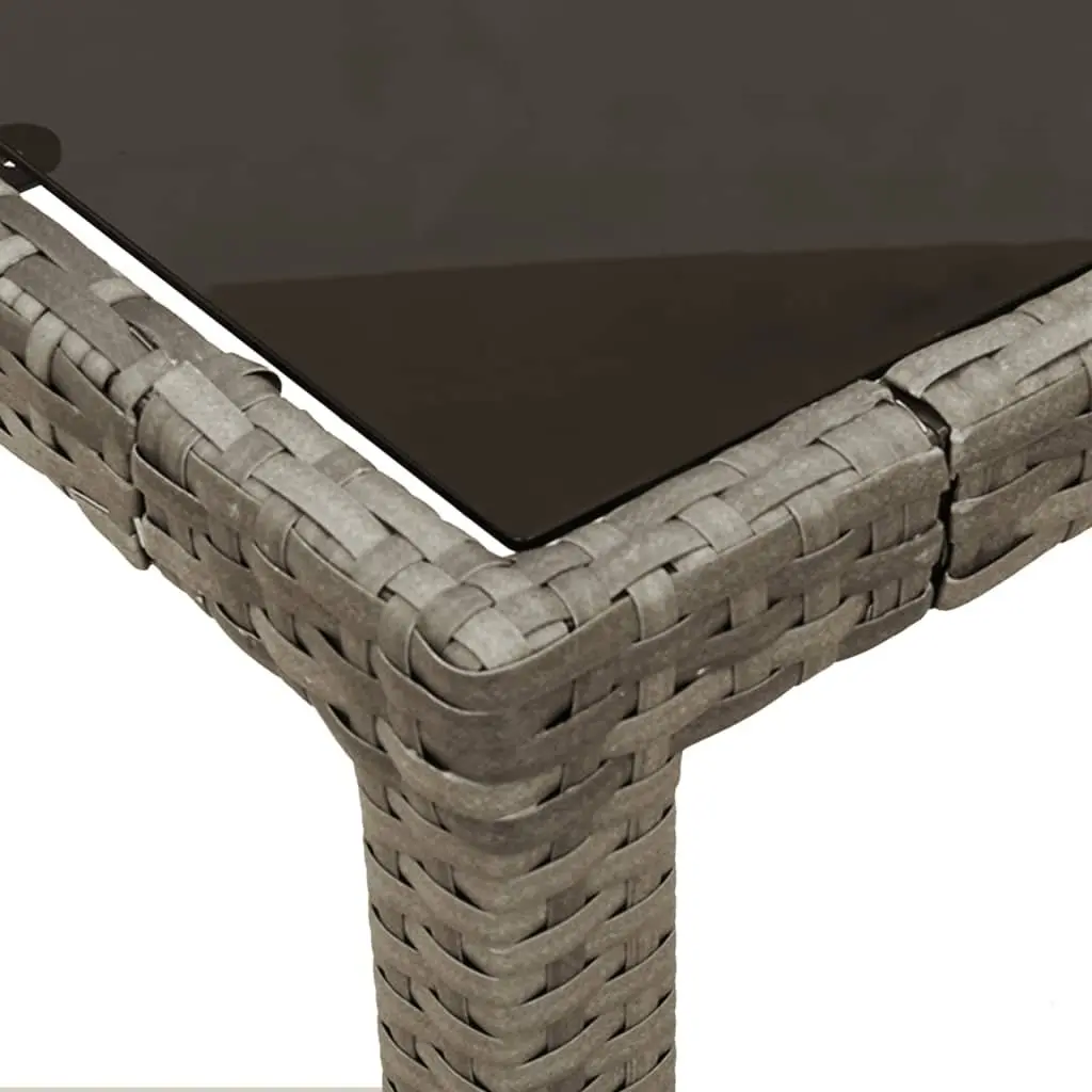 Outdoor Dining Set Grey Rattan 5 Piece Furniture Cushions Table Chairs