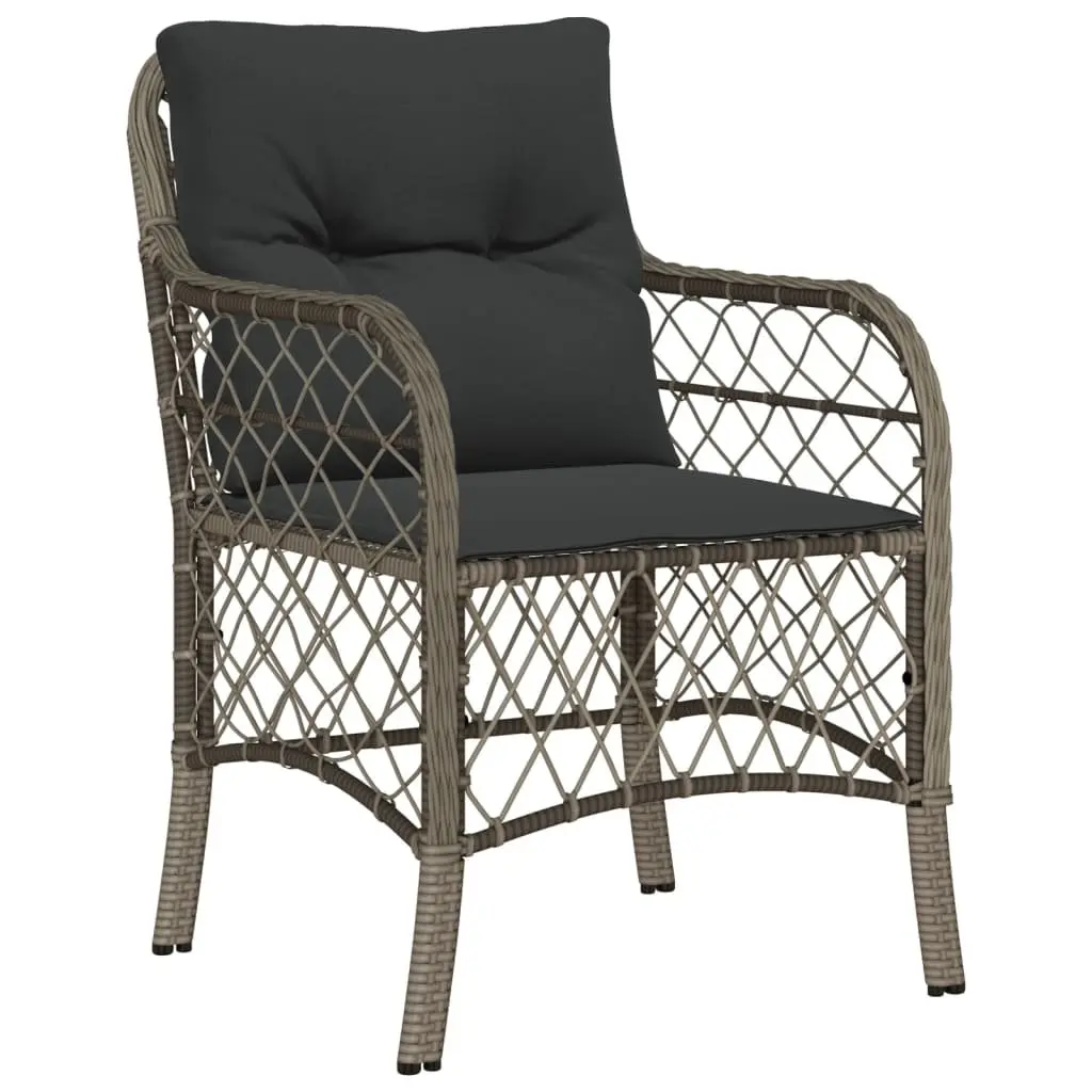 Outdoor Dining Set 7 Piece Grey Poly Rattan with Cushions