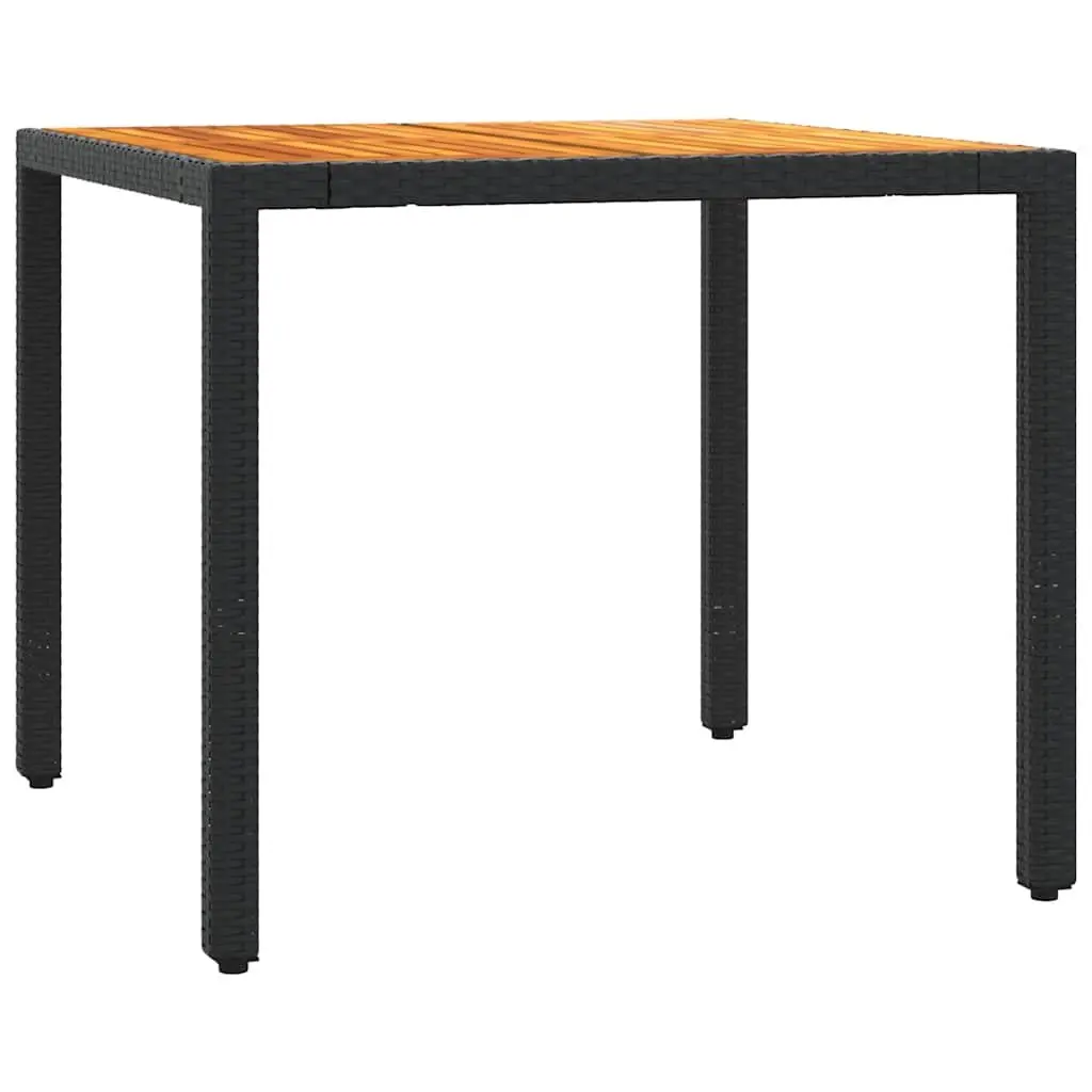 Outdoor Bistro Set Black Poly Rattan 3 Piece with Cushions