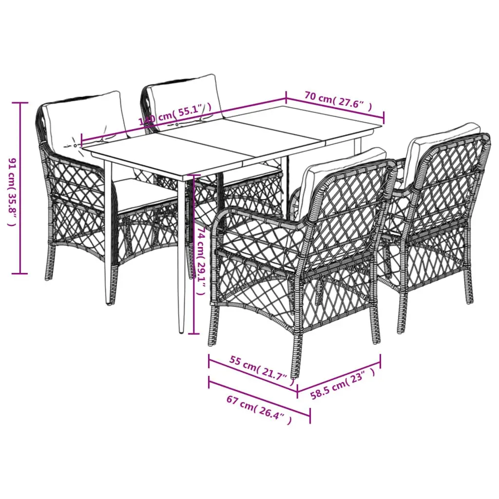 5-Piece Outdoor Dining Set