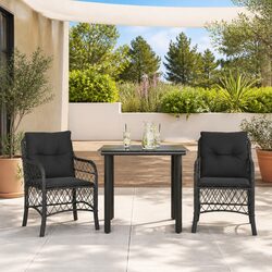 Friendly 3-Piece Bistro Set with Cushions for Your Garden
