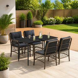 Your Ideal 5 Piece Garden Dining Set in Grey