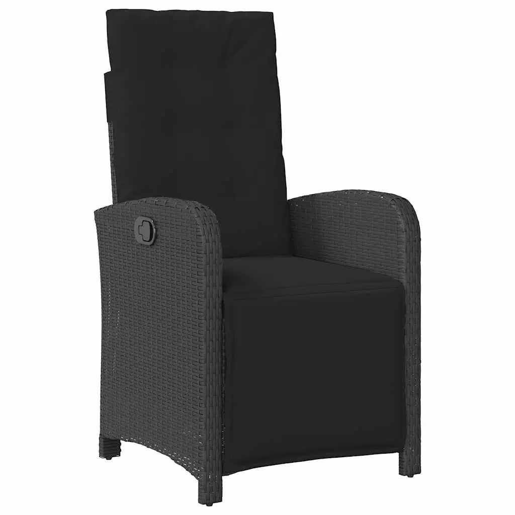 Garden Dining Set 9 Piece Outdoor Furniture Black PE Rattan Chairs Table Patio