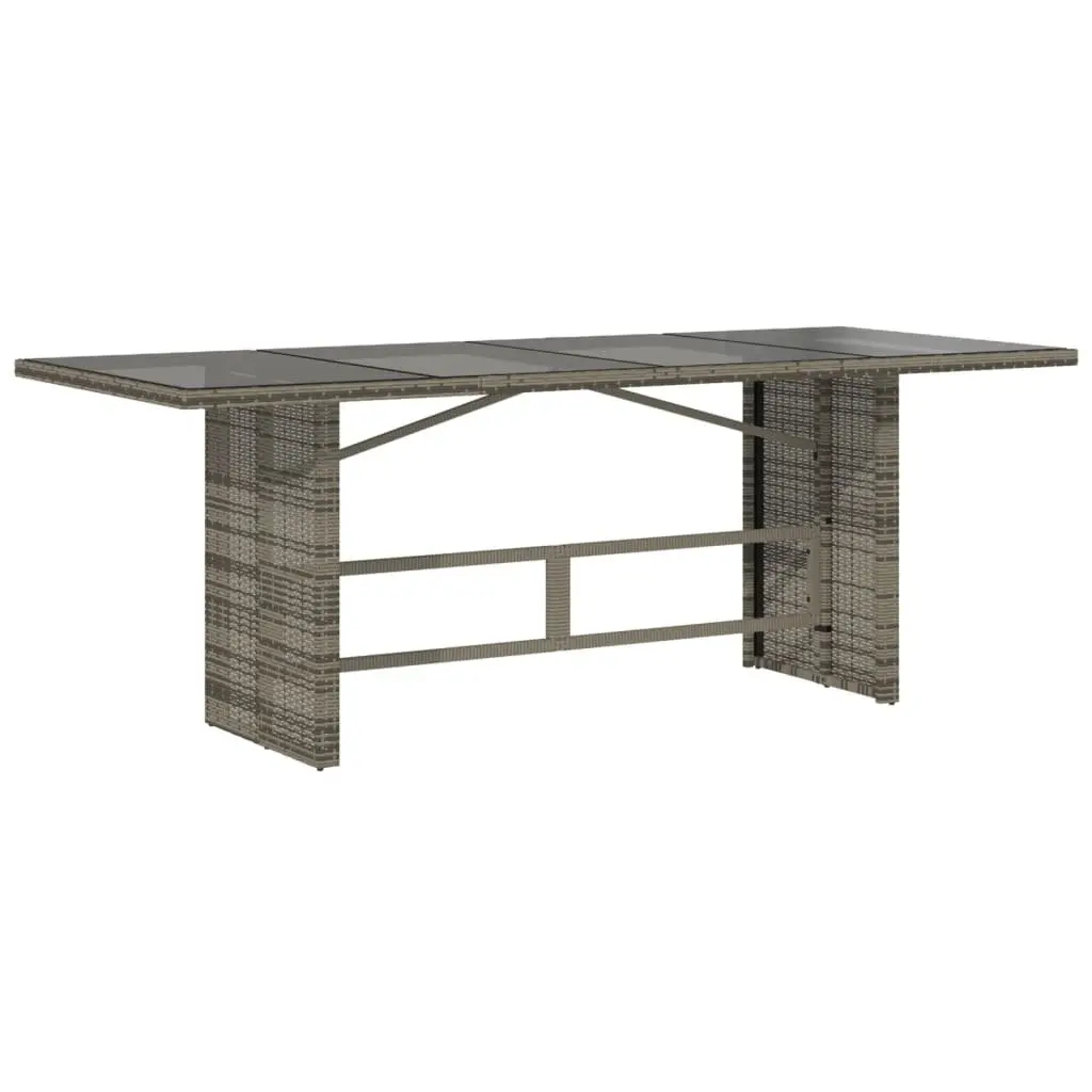 Garden Dining Set 7 Piece Grey Poly Rattan with Cushions