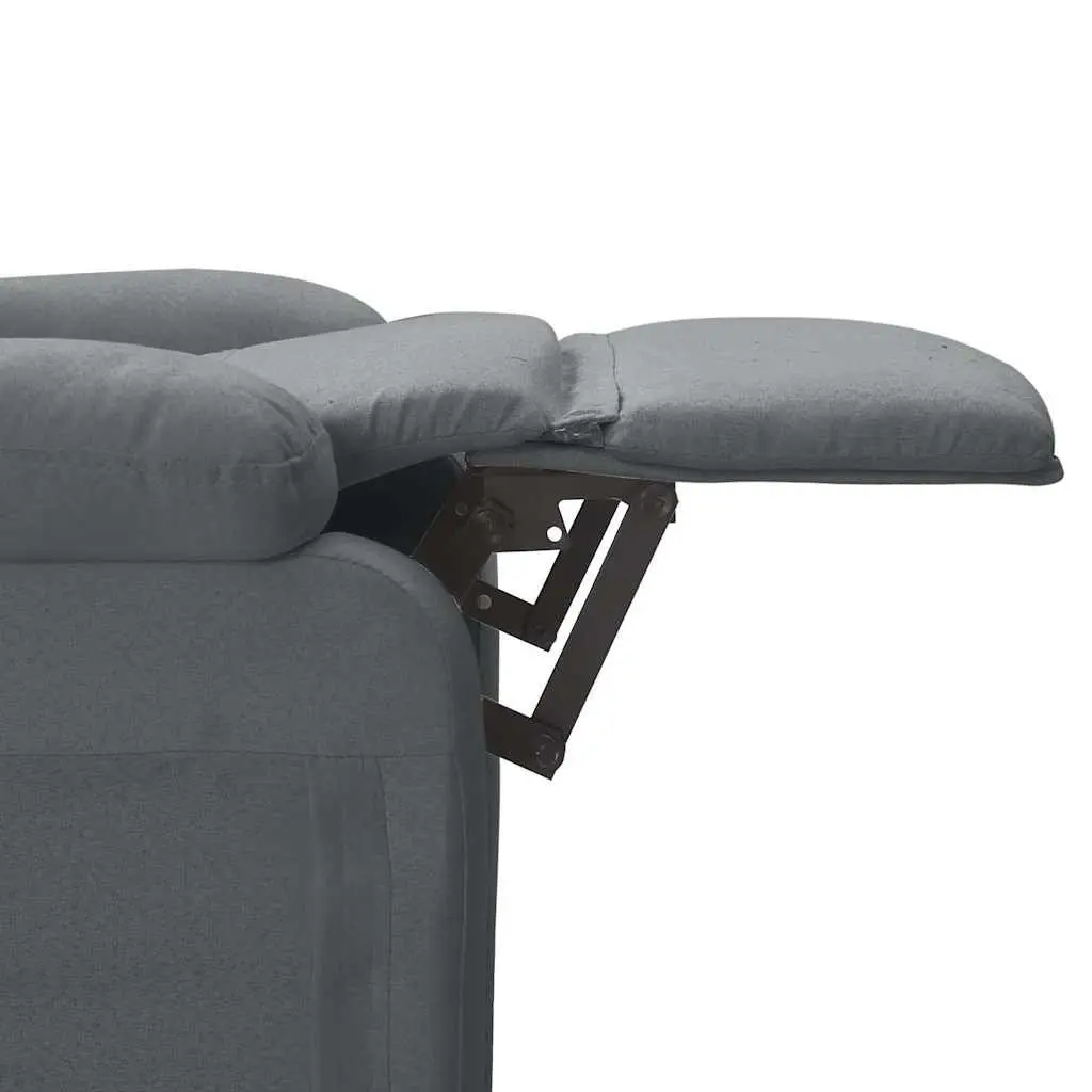 Massage Chair Dark Grey Fabric Reclining Electric Vibration 6 Points Relaxation