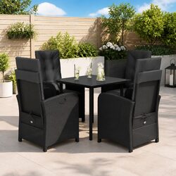Friendly 5 Piece Black Poly Rattan Outdoor Dining Set