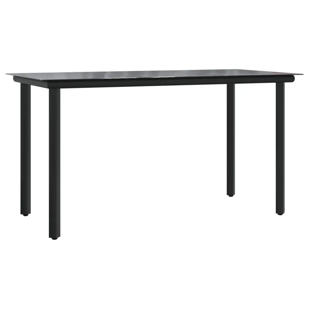 Garden Dining Set Adjustable Black Poly Rattan 5 Piece