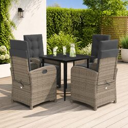 Friendly 5 Piece Grey Outdoor Dining Set with Cushions