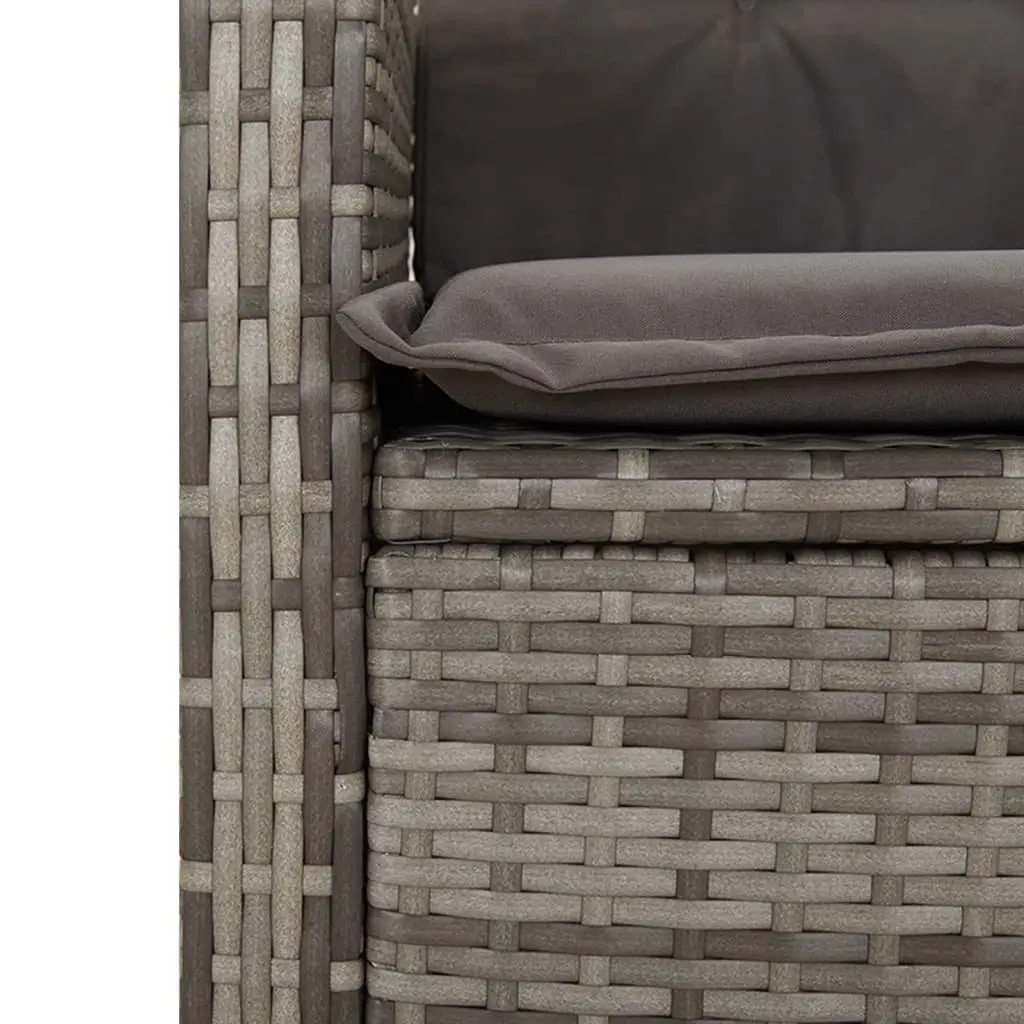 7 Piece Garden Dining Set Grey Cushioned Rattan Outdoor Patio Furniture