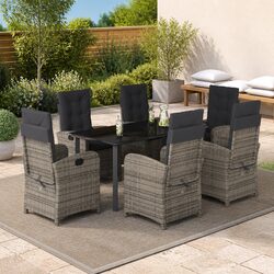 Friendly 7 Piece Outdoor Dining Set with Cushions