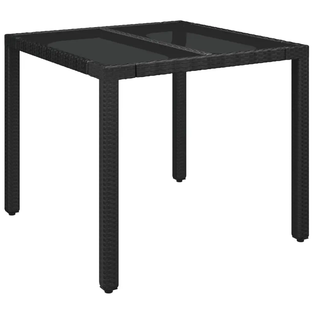 5 Piece Outdoor Dining Set Cushions Black Rattan Patio Furniture