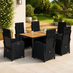 Enjoy the Outdoors with a 7-Piece Black Dining Set