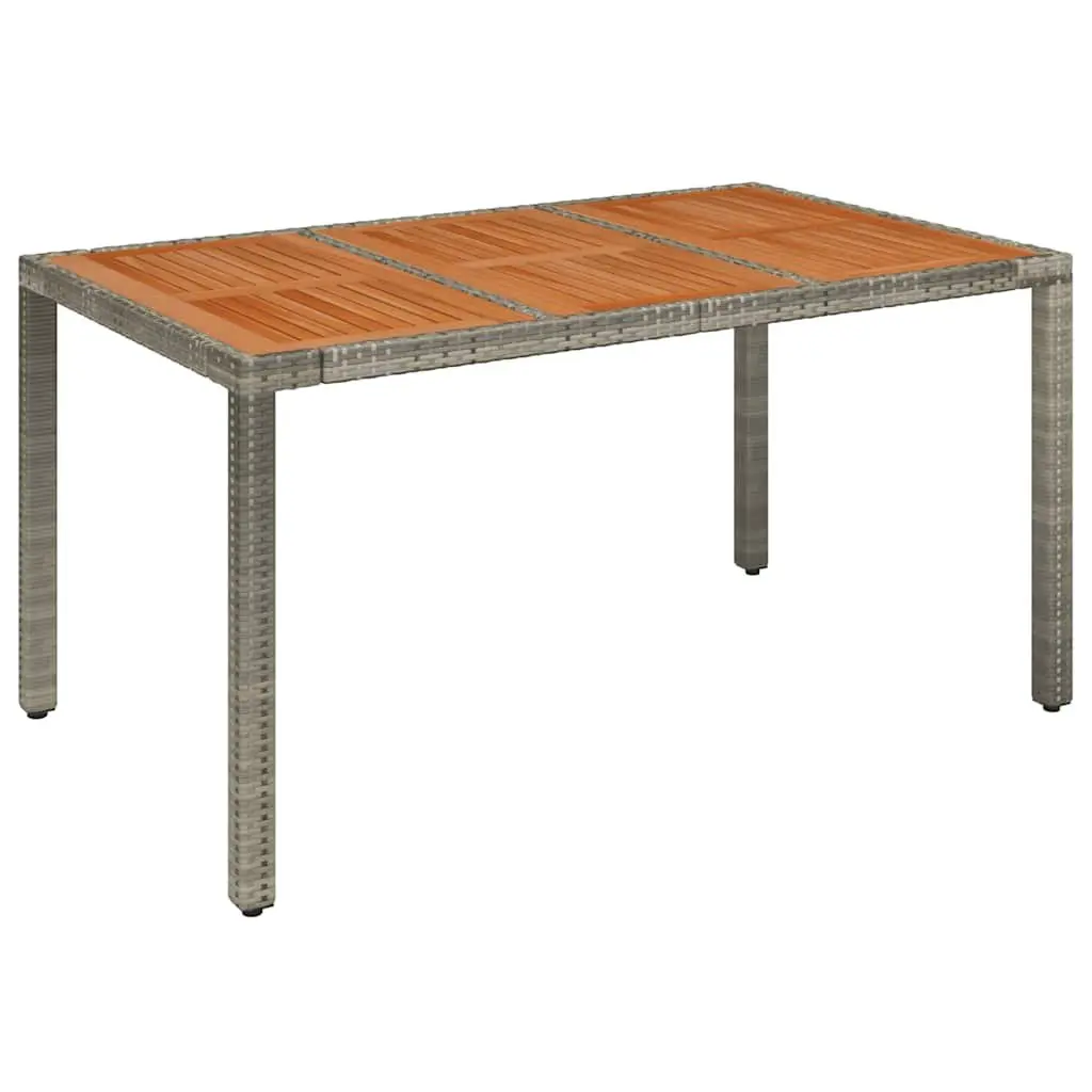 Outdoor Dining Set 5 Piece Grey Poly Rattan Table with Cushions and Adjustable Backrest
