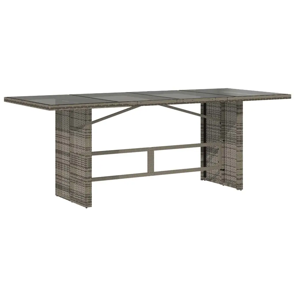 9 Piece Outdoor Patio Dining Set with Adjustable Backrest Grey Poly Rattan Cushions