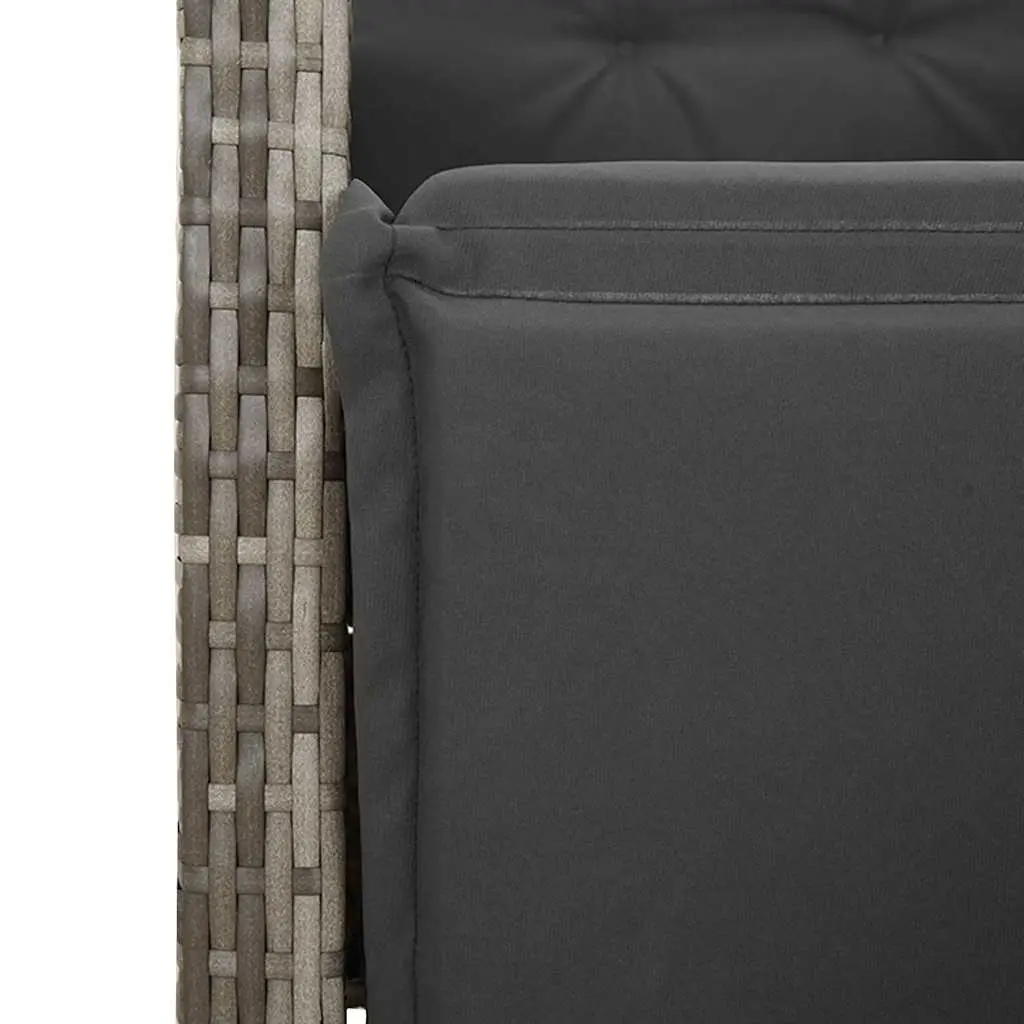 5 Piece Outdoor Dining Set Grey Poly Rattan Garden Furniture Table Chairs