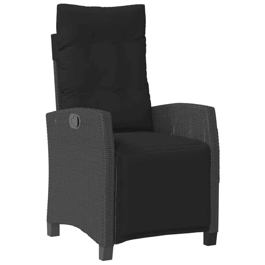 Garden Dining Set 9 Piece Outdoor Furniture Black Poly Rattan Chairs Table
