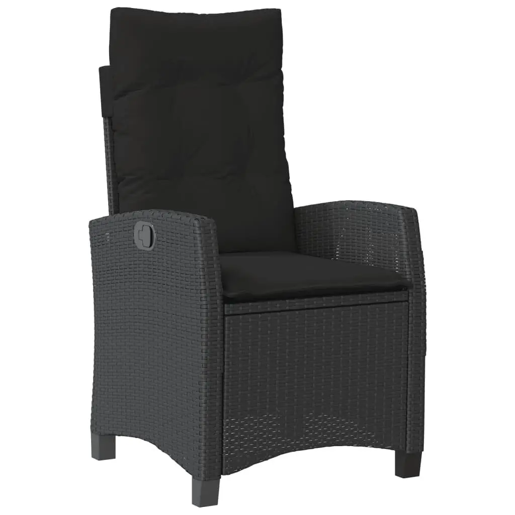 Outdoor Garden Dining Set Black Poly Rattan 3 Piece