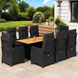 Your New 9-Piece Outdoor Dining Set in Black Poly Rattan