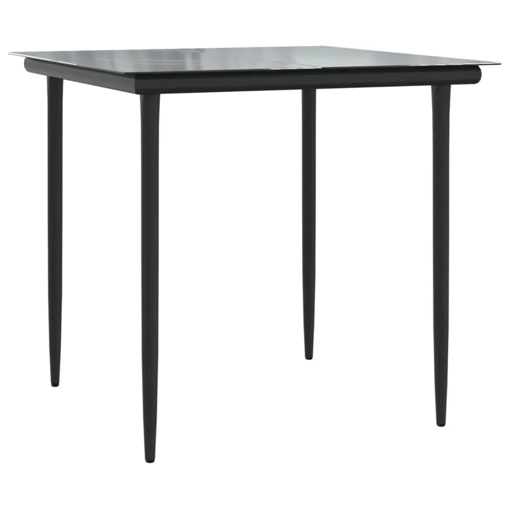 Outdoor Dining Set 5 Piece Adjustable Backrest Black Poly Rattan Chairs Table