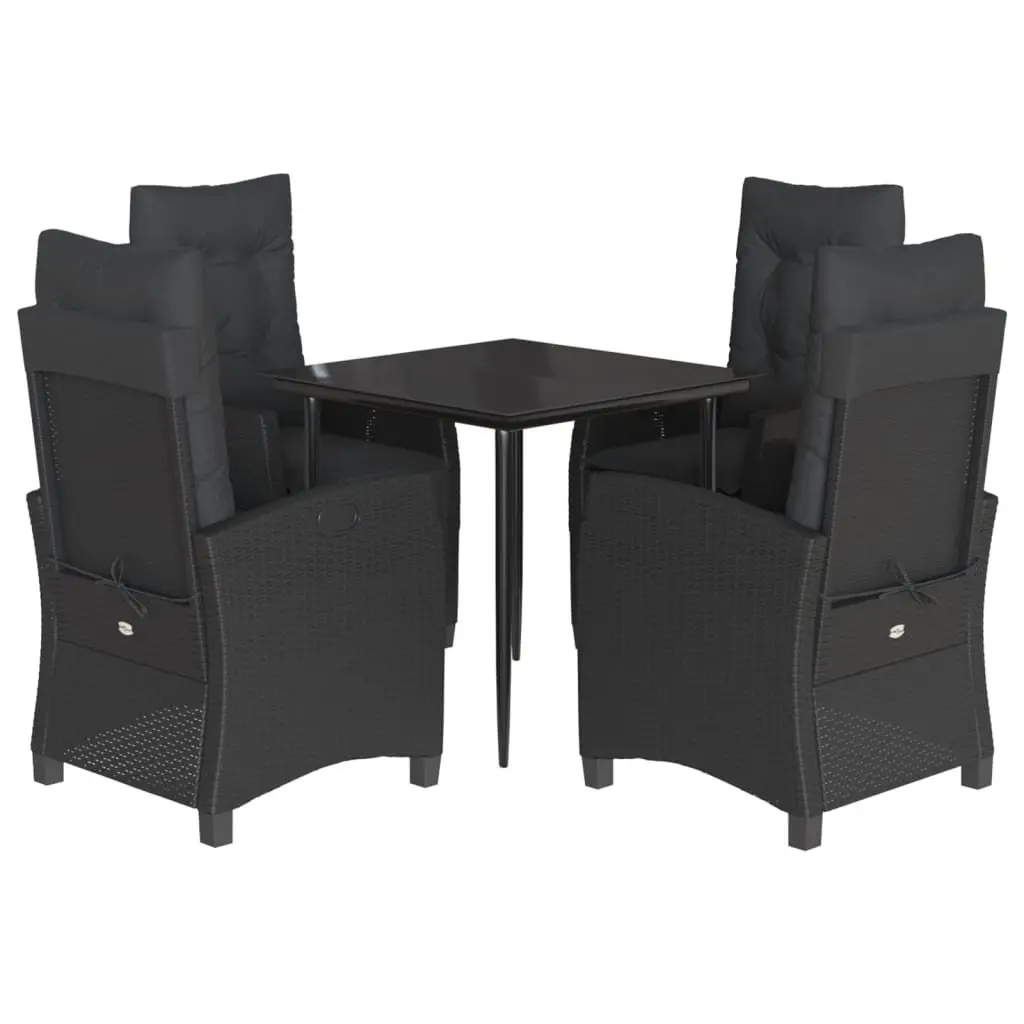 Garden Dining Set 5 Piece Outdoor Furniture Poly Rattan Table Chairs Cushions