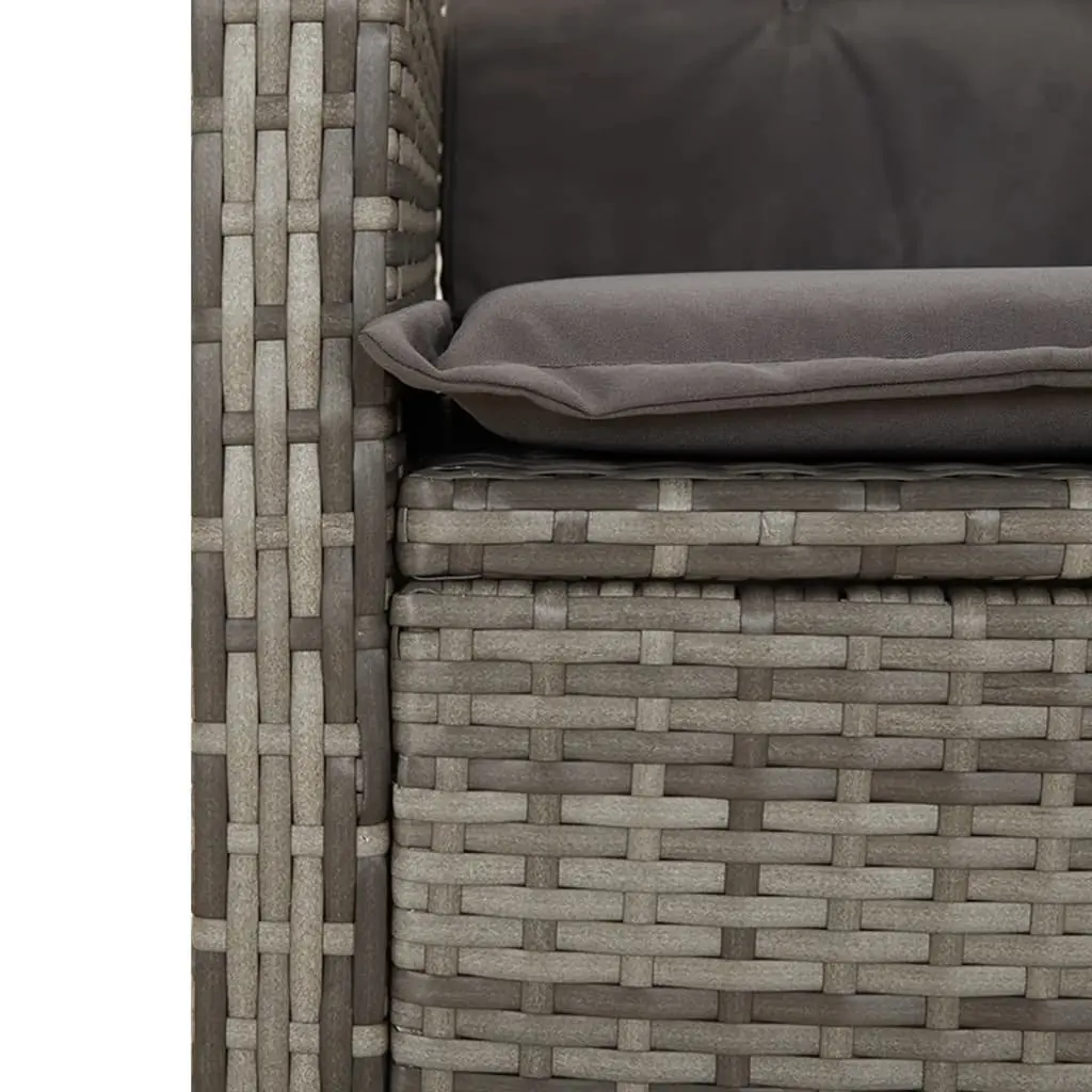 Outdoor Dining Set 3 Piece Garden Furniture Grey Poly Rattan Table Chairs