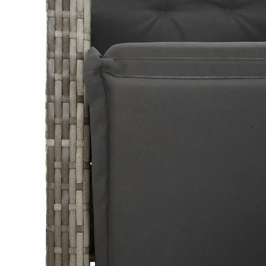 Garden Dining Set 9 Piece Outdoor Furniture Grey Poly Rattan with Cushions