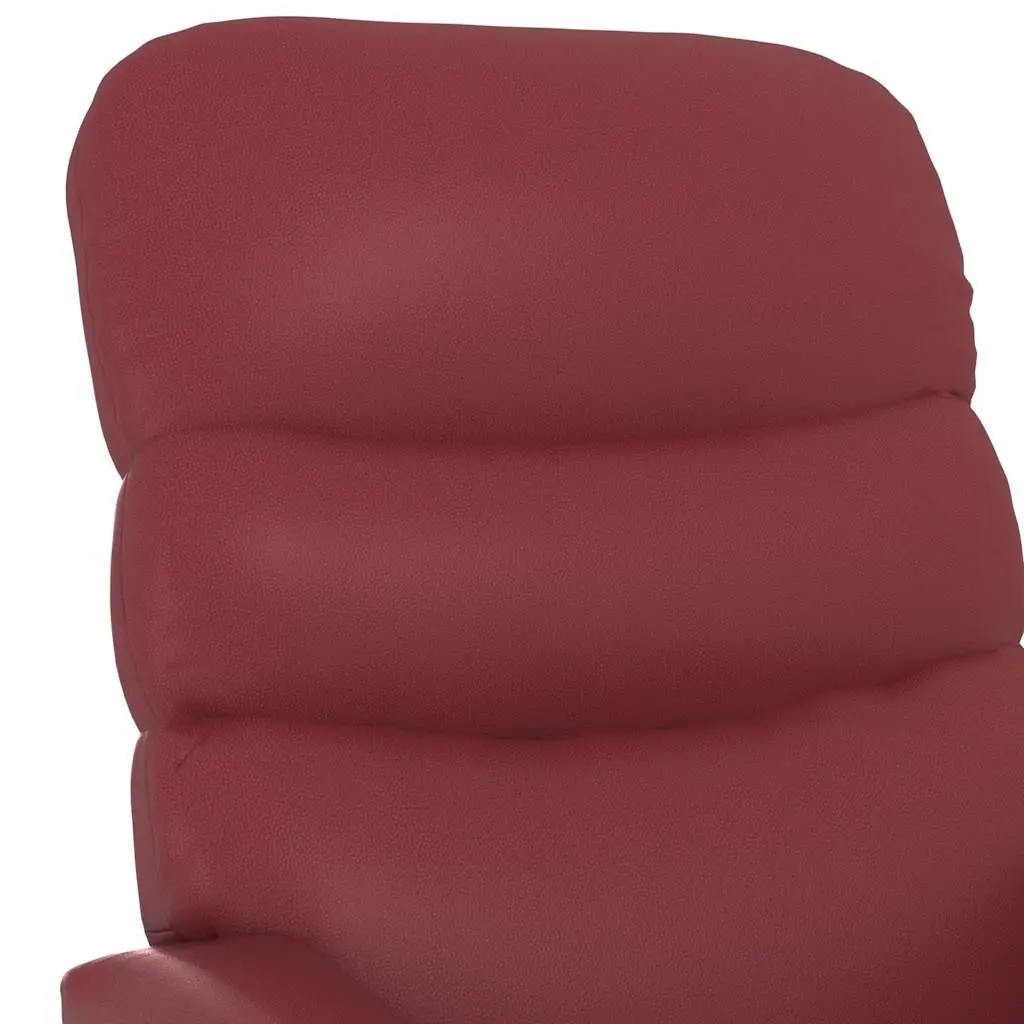 Reclining Armchair Electric Lift Function Red Faux Leather 3 Positions