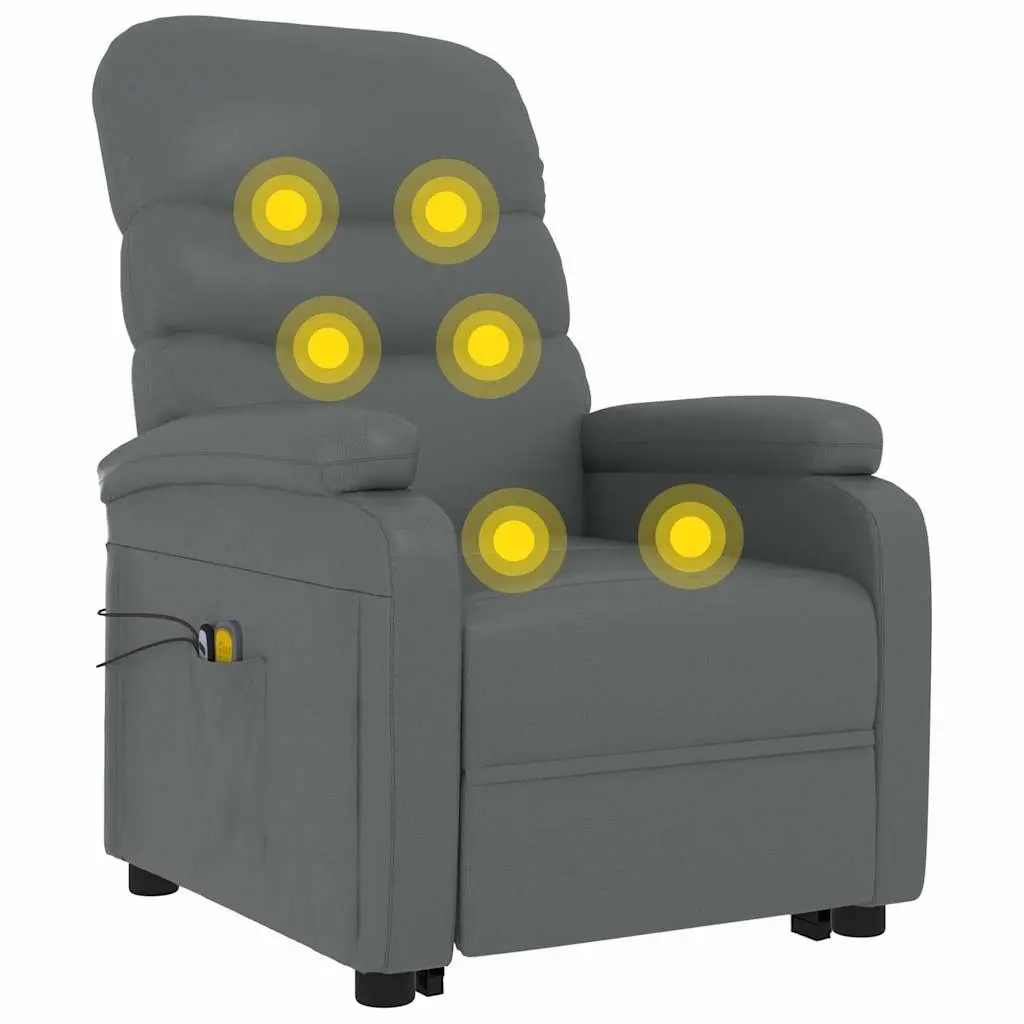 Electric Massage Chair Stand Up Recliner Anthracite with Power Lift Function and Vibration Massage Technology