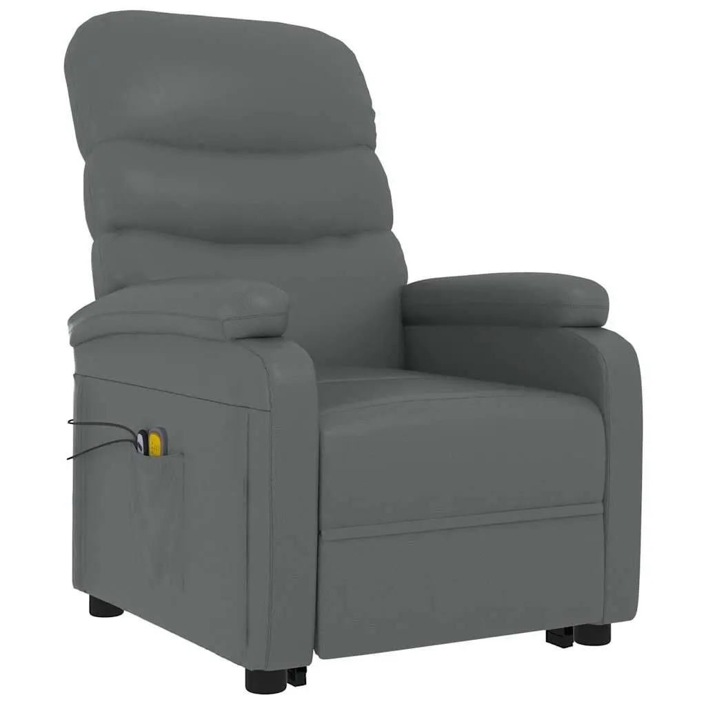 Electric Massage Chair Stand Up Recliner Anthracite with Power Lift Function and Vibration Massage Technology