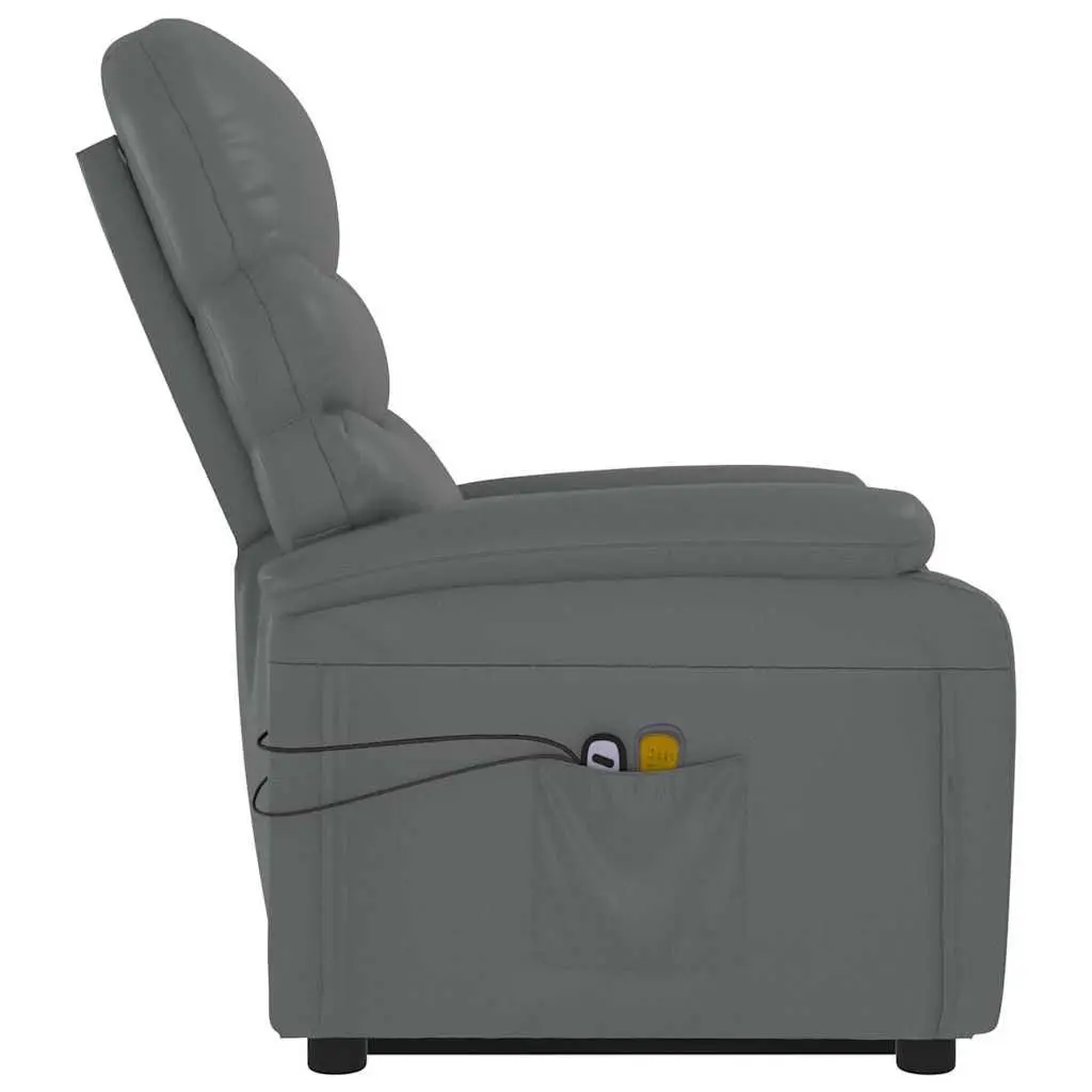 Electric Massage Chair Stand Up Recliner Anthracite with Power Lift Function and Vibration Massage Technology