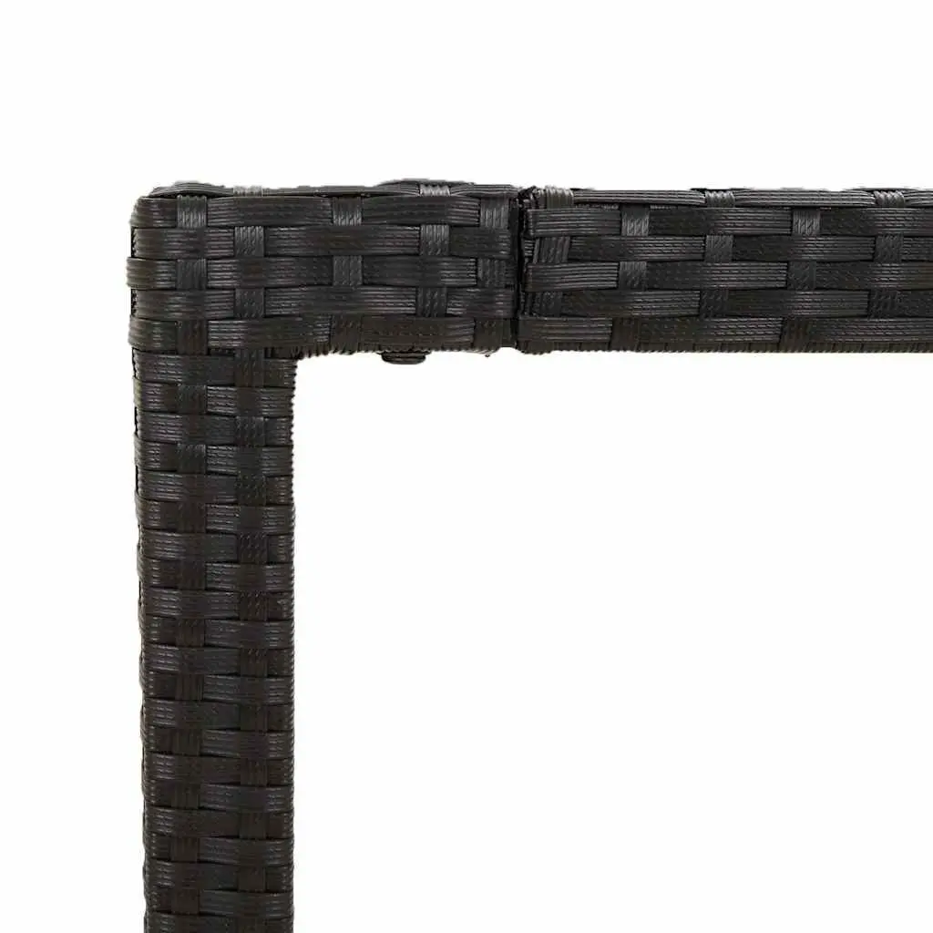 5 Piece Outdoor Dining Set Black Weather Resistant PE Rattan Chairs and Table with Cushions
