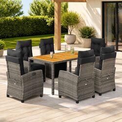 Friendly 7 Piece Grey Outdoor Dining Set for Your Patio