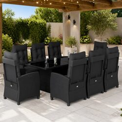 Friendly 9 Piece Outdoor Dining Set for Relaxation