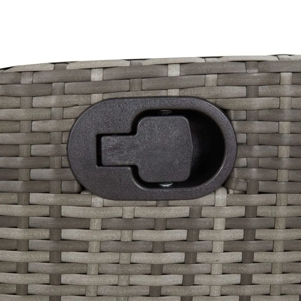 Outdoor Dining Set Grey Poly Rattan 7 Piece with Cushions