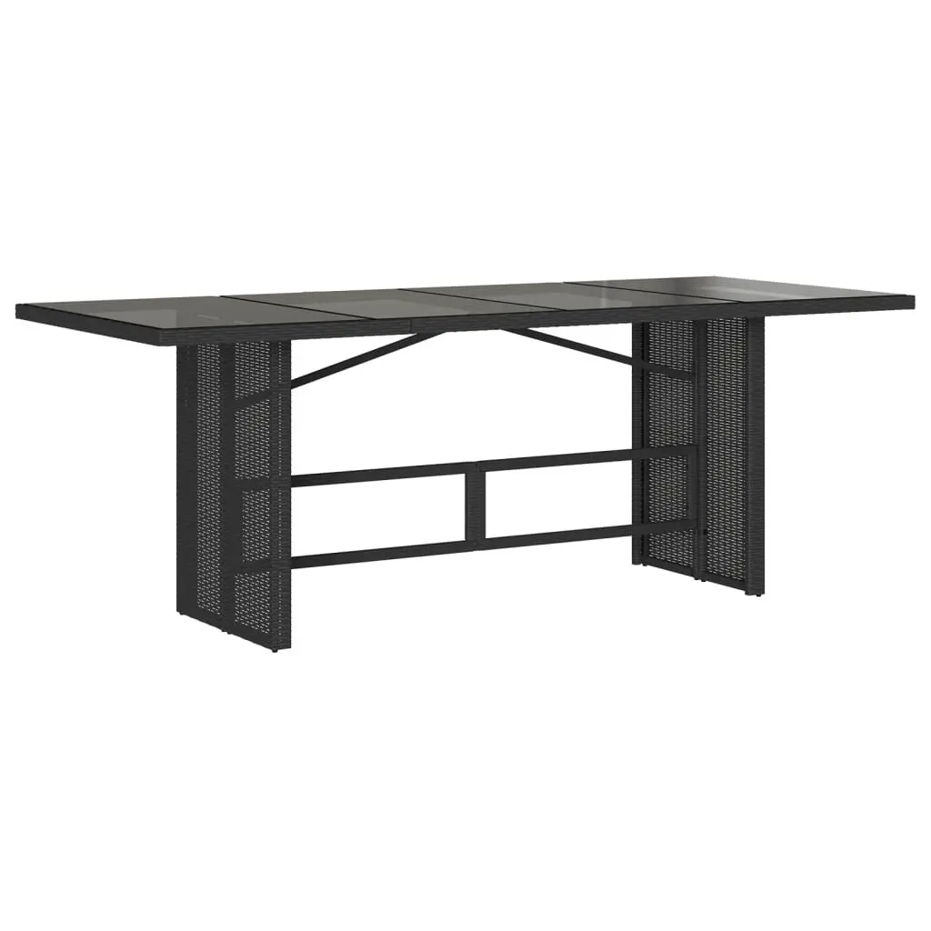 Garden Dining Set 9 Piece Black Poly Rattan Outdoor Patio Furniture with