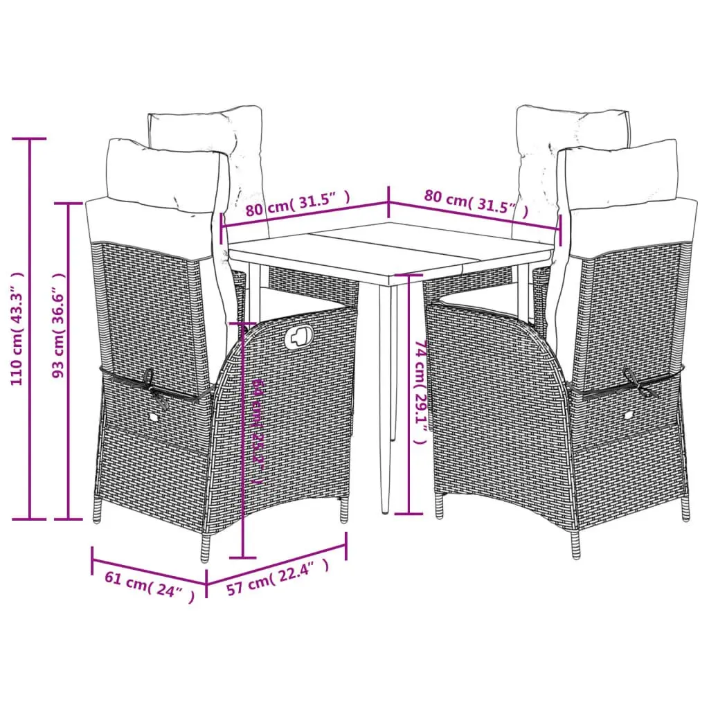 5 Piece Outdoor Dining Set
