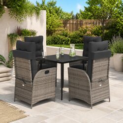 Join Friends for Meals with the 5 Piece Garden Dining Set