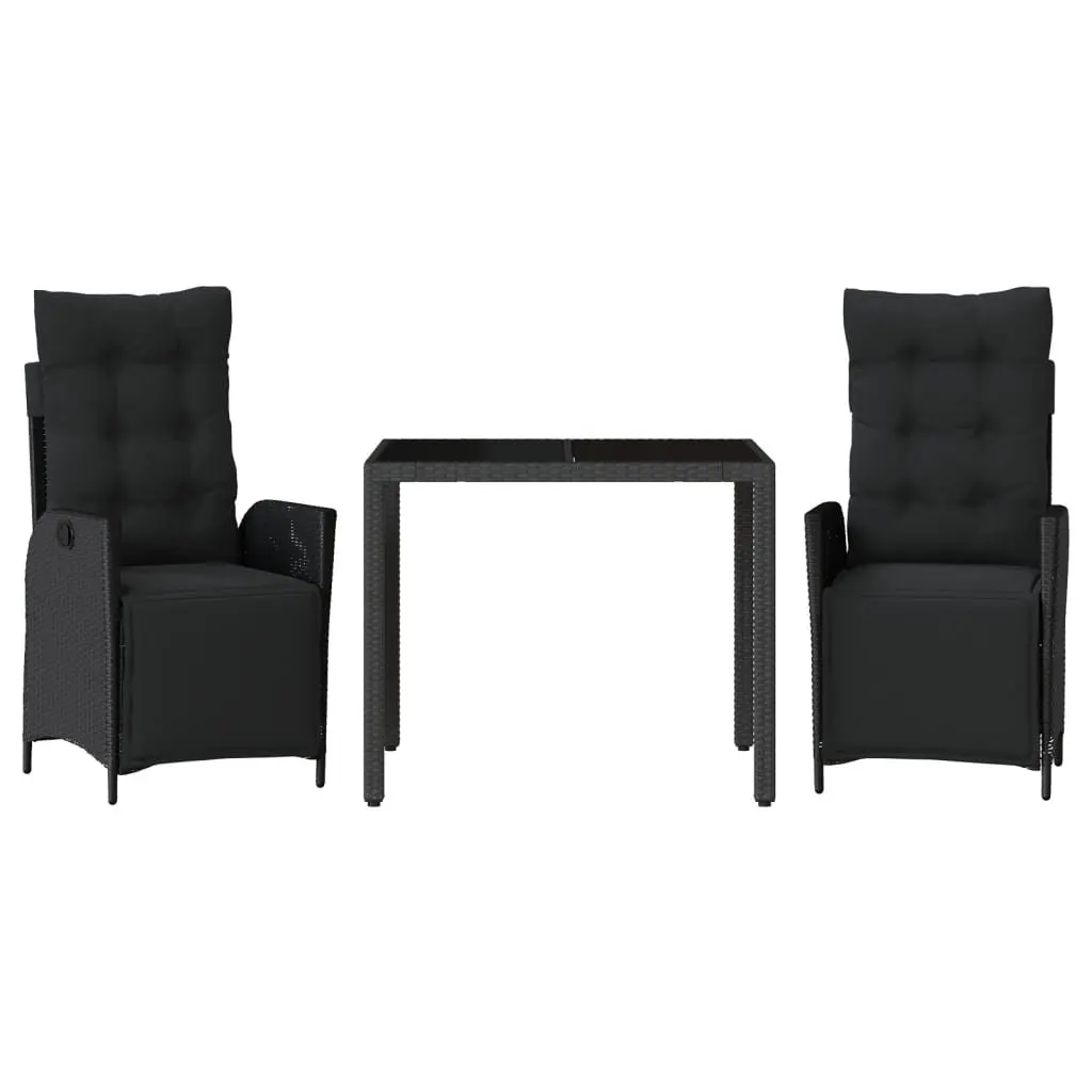 Black 3-Piece Outdoor Dining Set